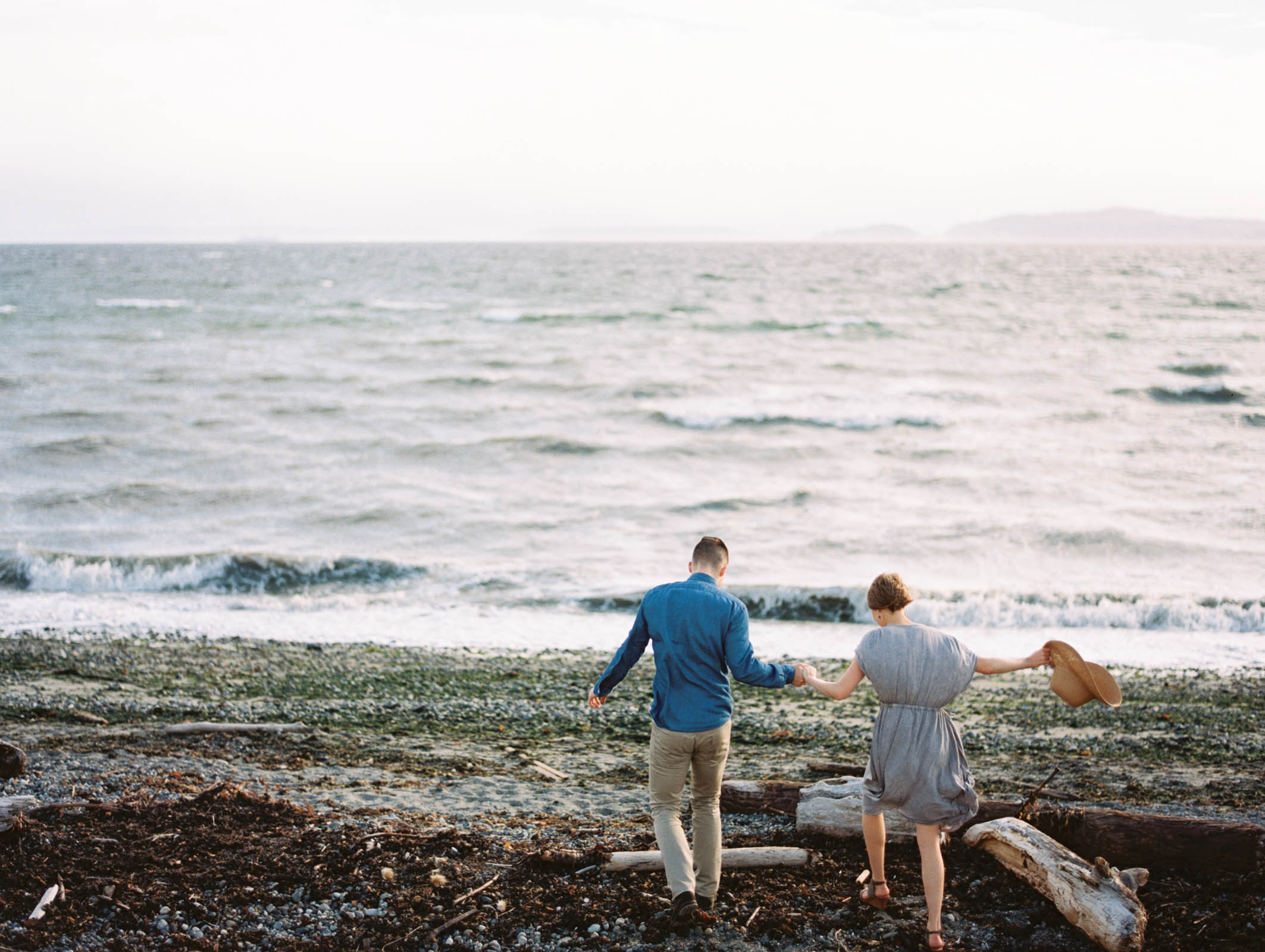Discovery park engagement session on the beach captured by top Seattle Wedding Photographer Anna Peters
