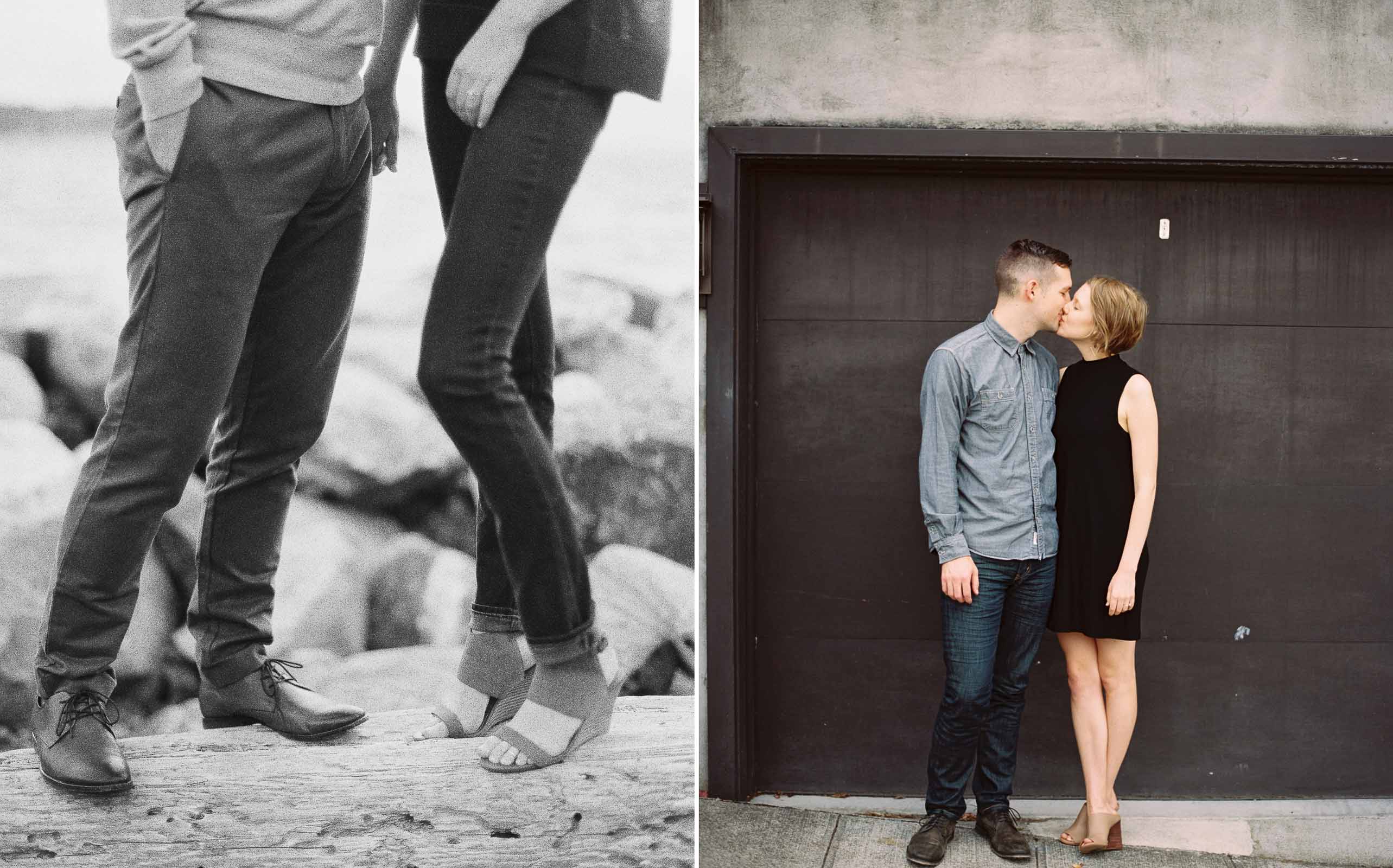Stylish engagement session in Seattle captured by fine art film wedding photographer Anna Peters
