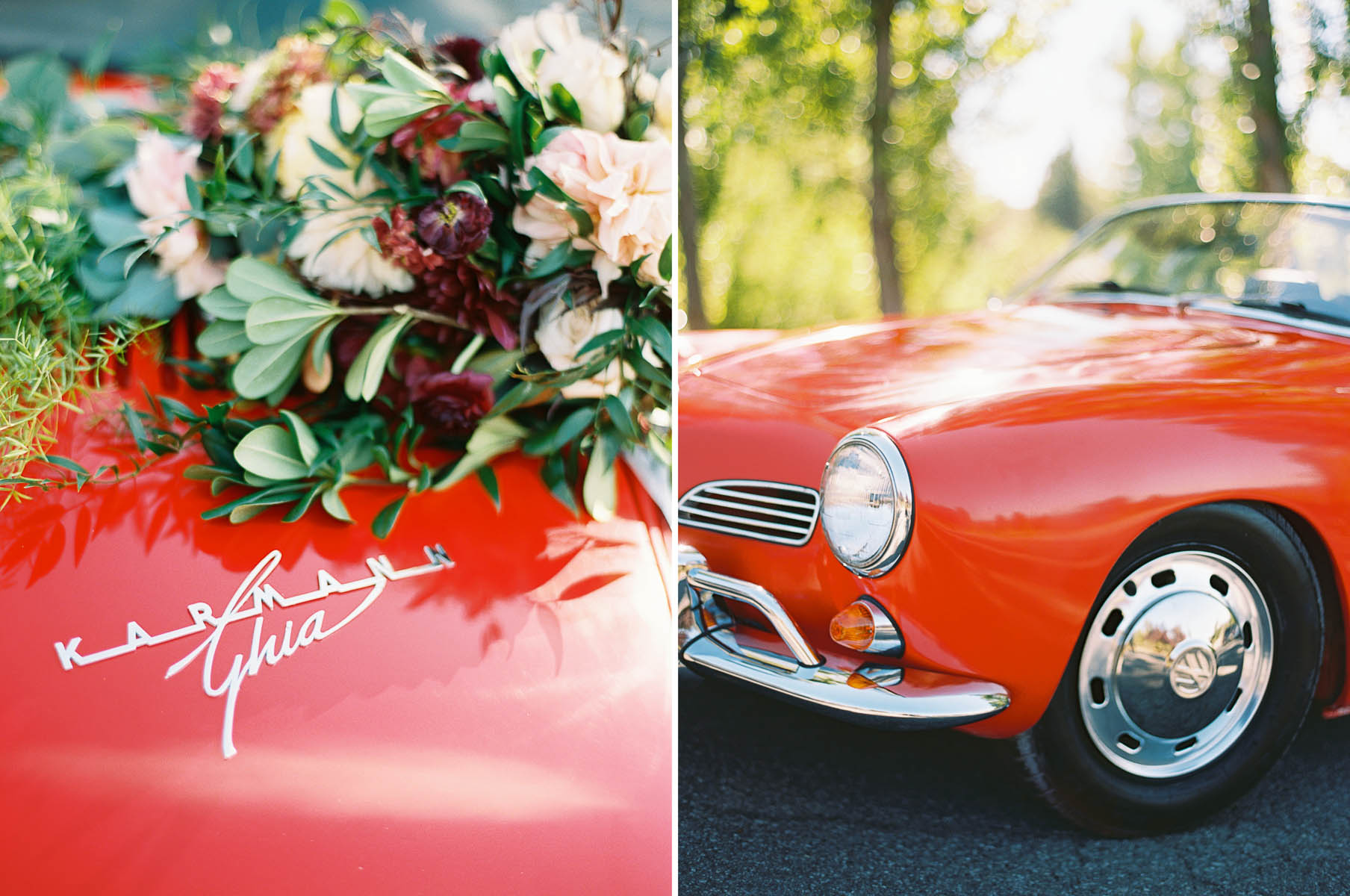 Vintage getaway car at an elegant fall Beacon Hill Events Wedding by top Spokane Wedding Photographer Anna Peters